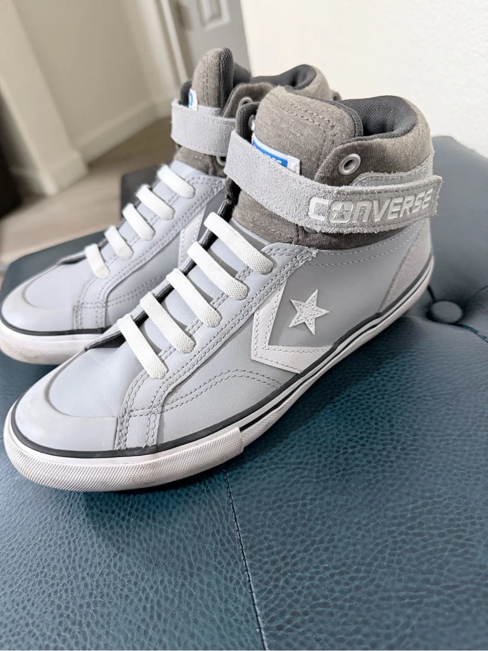 Converse Kids Gray & White High-Top Sneakers with Star Chevron